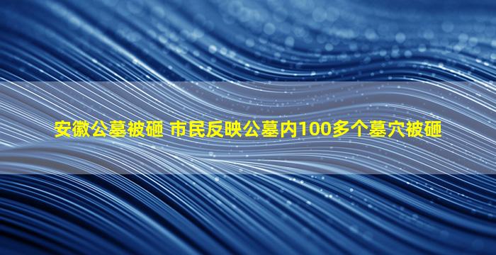 安徽公墓被砸 市民反映公墓内100多个墓穴被砸